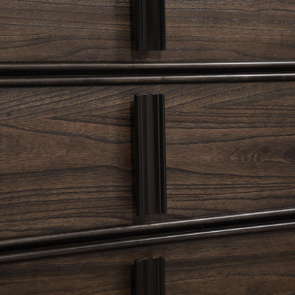 Aetheria Contemporary Wood 6 - Drawer Dresser in Dark Brown - 1st Choice Furniture Direct