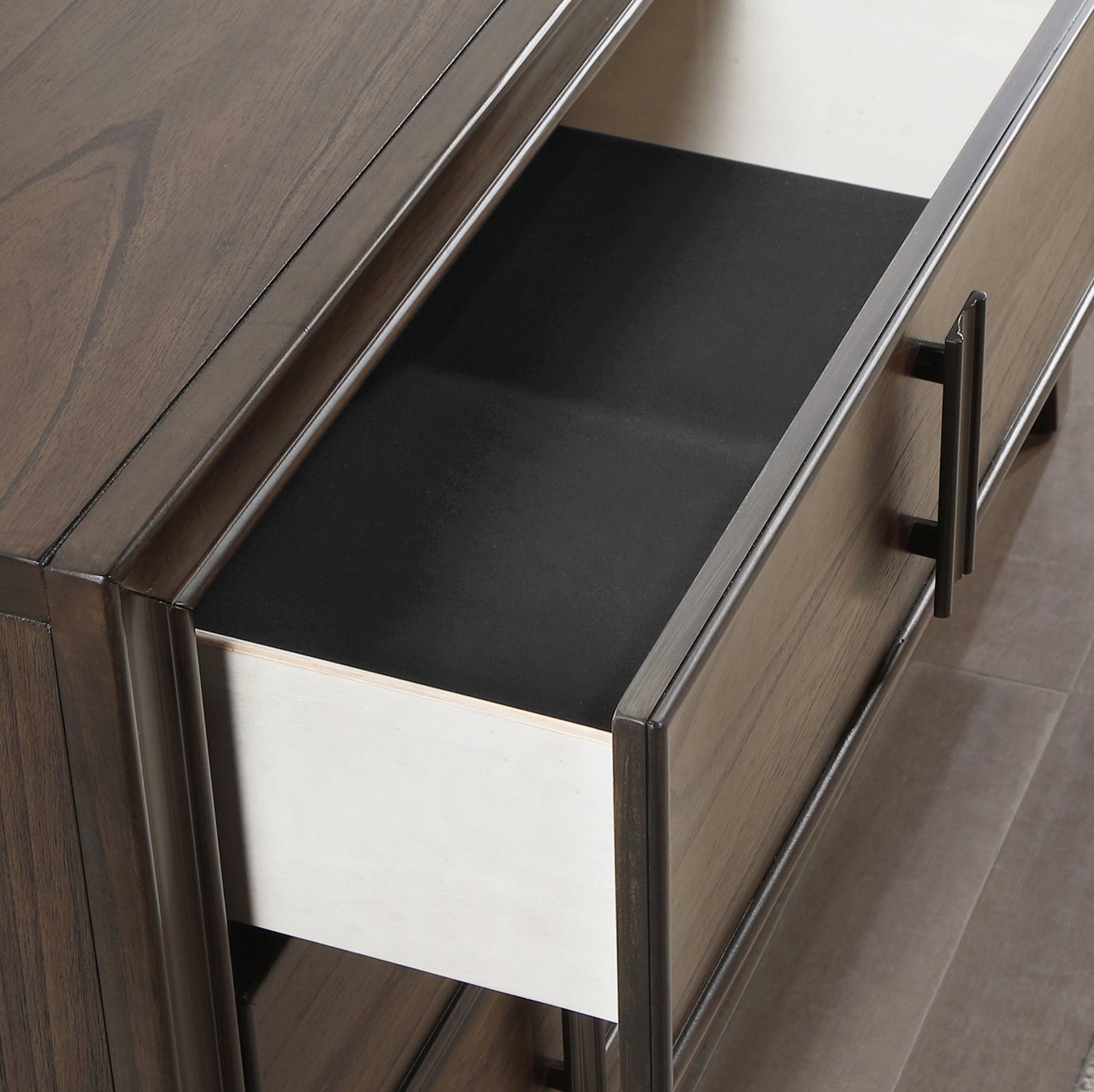 Aetheria Contemporary Wood 6 - Drawer Dresser in Dark Brown - 1st Choice Furniture Direct