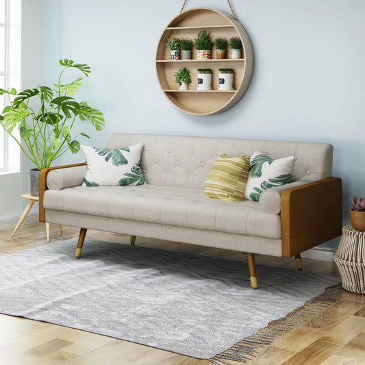 Aidan Mid Century Modern Tufted Fabric Sofa - 1st Choice Furniture Direct