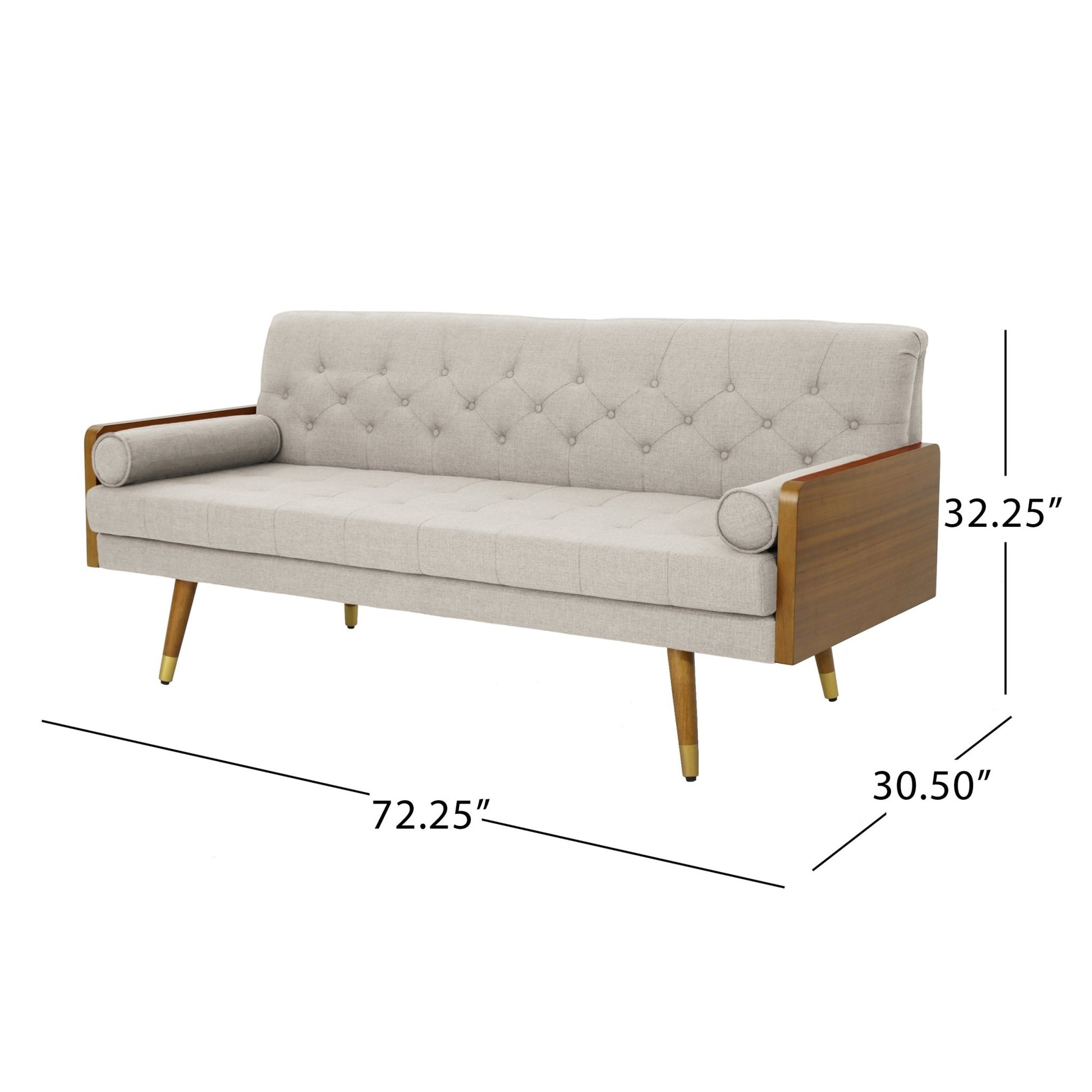 Aidan Mid Century Modern Tufted Fabric Sofa - 1st Choice Furniture Direct