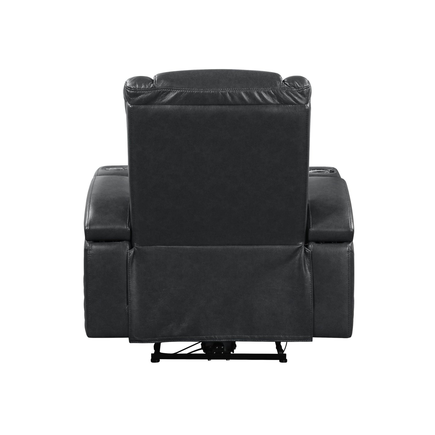 Alair Dark Gray Leather Aire Power Motion Recliner W/Bluetooth, Wireless Charger & Cupholder - 1st Choice Furniture Direct
