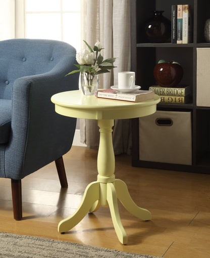 Alger Light Yellow Finish Accent Table - 1st Choice Furniture Direct