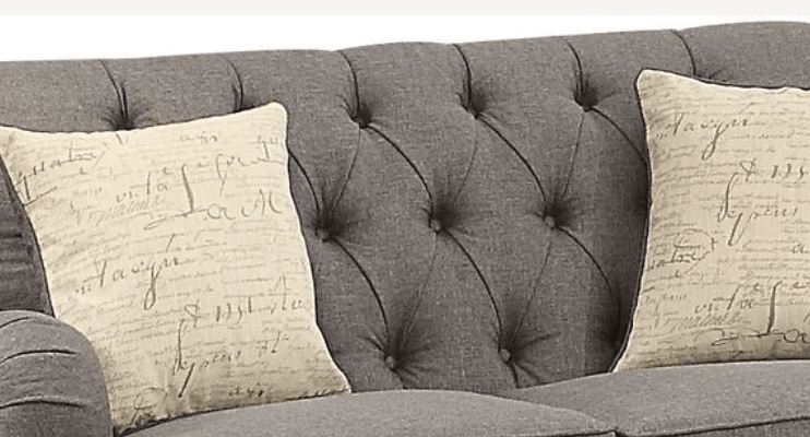 Alianza Dark Gray Fabric Loveseat W/2 Pillows - 1st Choice Furniture Direct