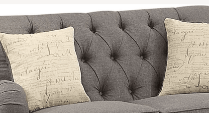 Alianza Dark Gray Fabric Loveseat W/2 Pillows - 1st Choice Furniture Direct