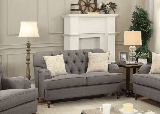 Alianza Dark Gray Fabric Loveseat W/2 Pillows - 1st Choice Furniture Direct