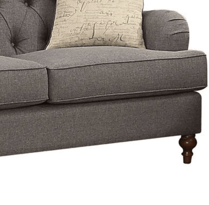 Alianza Dark Gray Fabric Loveseat W/2 Pillows - 1st Choice Furniture Direct