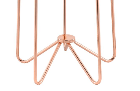 Alivia Frosted Glass & Rose Gold Finish End Table - 1st Choice Furniture Direct