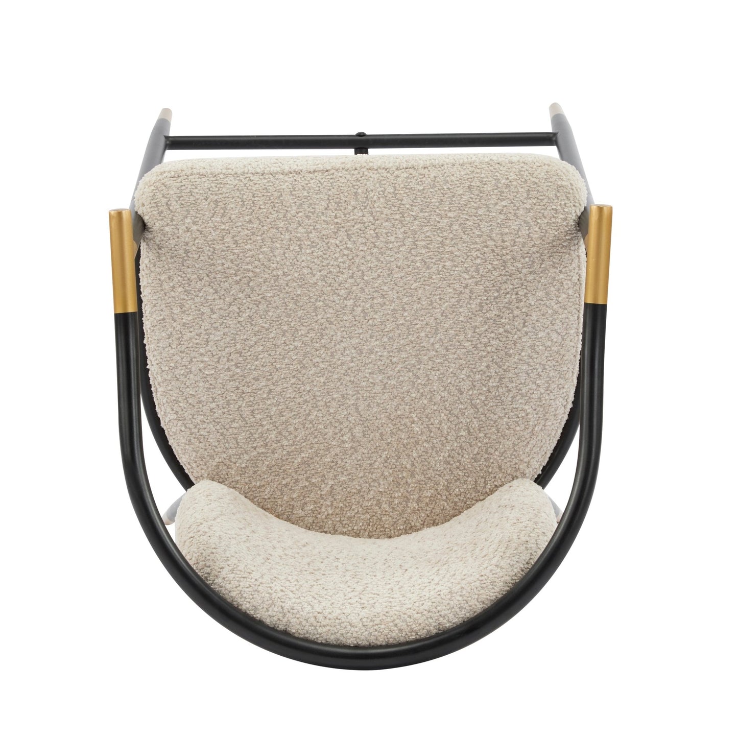 Almond Bouclé Counter Stools with Black & Gold Iron Frame – Set of 2 - 1st Choice Furniture Direct