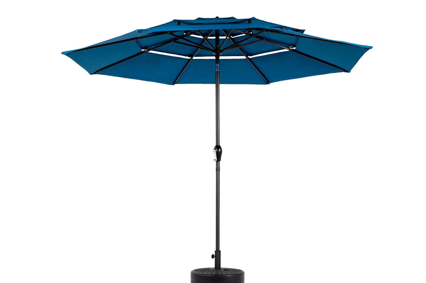Aluminium 10ft 3 Tier Auto - tilt Umbrella ,Outdoor Patio Umbrella - Market Table Pool Deck Umbrella (Base Not Included) - ( Dark blue ) - 1st Choice Furniture Direct