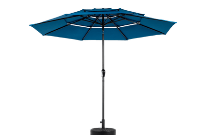 Aluminium 10ft 3 Tier Auto - tilt Umbrella ,Outdoor Patio Umbrella - Market Table Pool Deck Umbrella (Base Not Included) - ( Dark blue ) - 1st Choice Furniture Direct