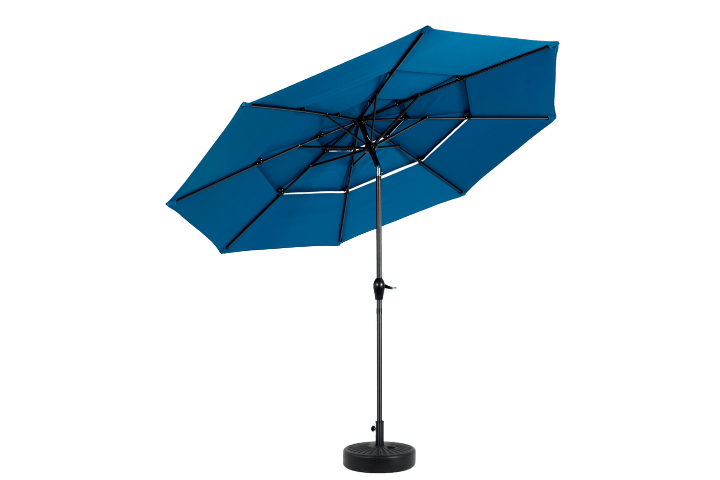 Aluminium 10ft 3 Tier Auto - tilt Umbrella ,Outdoor Patio Umbrella - Market Table Pool Deck Umbrella (Base Not Included) - ( Dark blue ) - 1st Choice Furniture Direct
