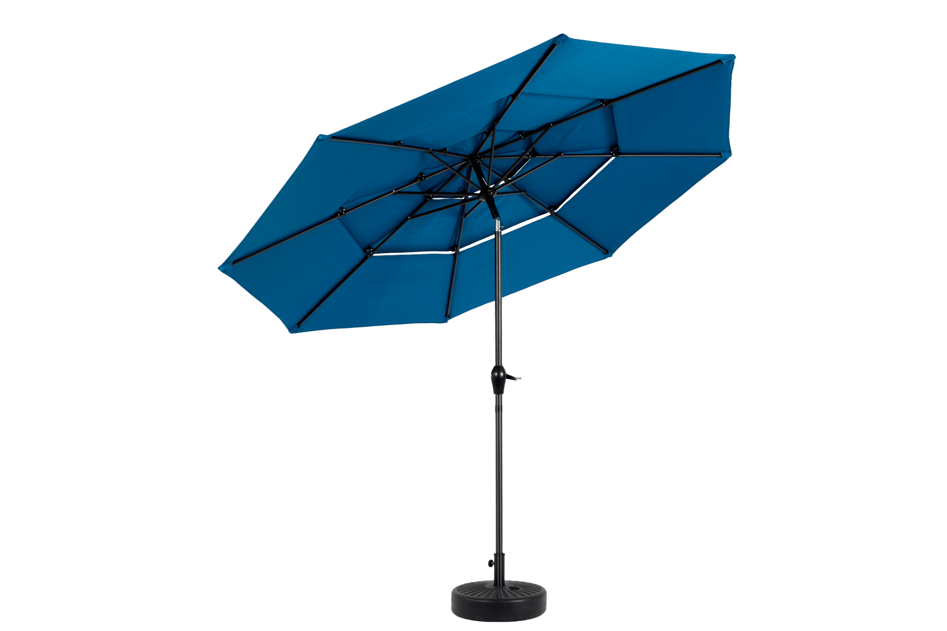 Aluminium 10ft 3 Tier Auto - tilt Umbrella ,Outdoor Patio Umbrella - Market Table Pool Deck Umbrella (Base Not Included) - ( Dark blue ) - 1st Choice Furniture Direct