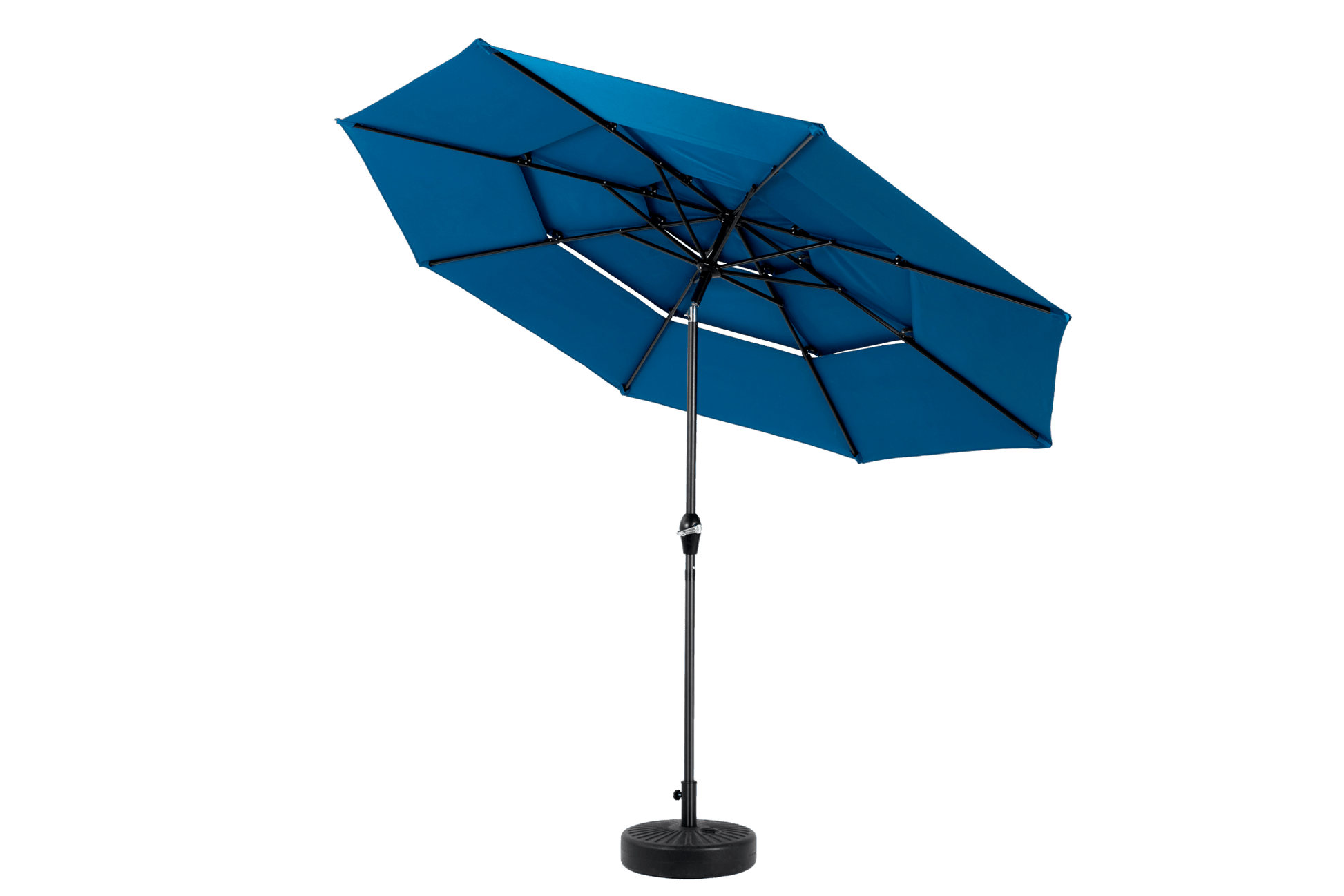 Aluminium 10ft 3 Tier Auto - tilt Umbrella ,Outdoor Patio Umbrella - Market Table Pool Deck Umbrella (Base Not Included) - ( Dark blue ) - 1st Choice Furniture Direct