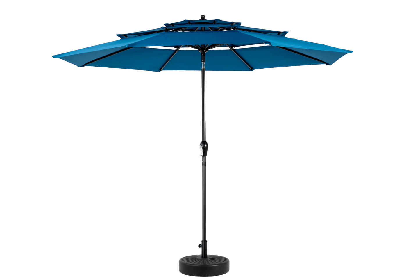 Aluminium 10ft 3 Tier Auto - tilt Umbrella ,Outdoor Patio Umbrella - Market Table Pool Deck Umbrella (Base Not Included) - ( Dark blue ) - 1st Choice Furniture Direct