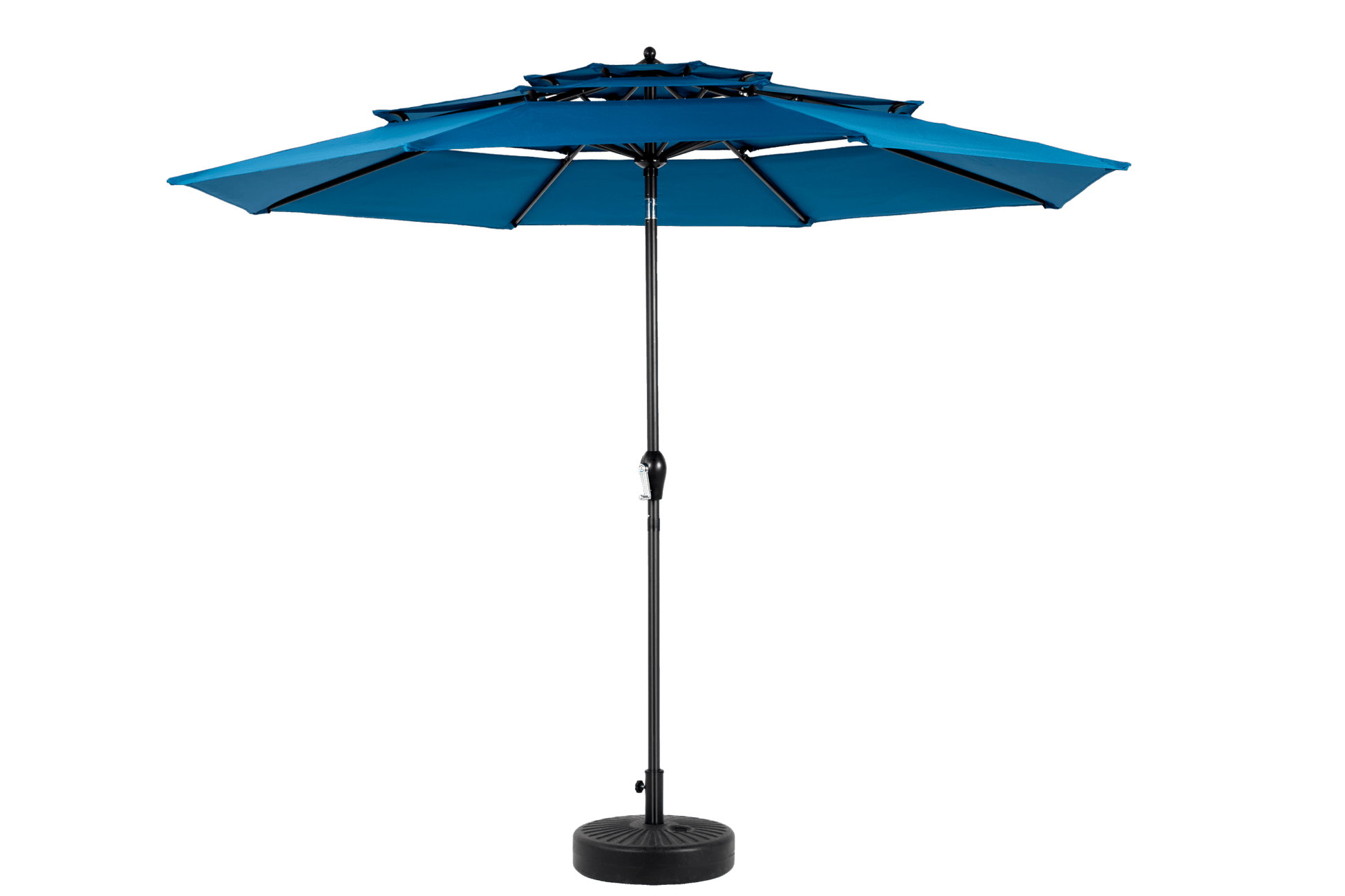 Aluminium 10ft 3 Tier Auto - tilt Umbrella ,Outdoor Patio Umbrella - Market Table Pool Deck Umbrella (Base Not Included) - ( Dark blue ) - 1st Choice Furniture Direct