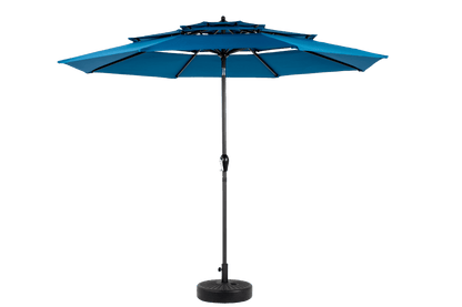 Aluminium 10ft 3 Tier Auto - tilt Umbrella ,Outdoor Patio Umbrella - Market Table Pool Deck Umbrella (Base Not Included) - ( Dark blue ) - 1st Choice Furniture Direct