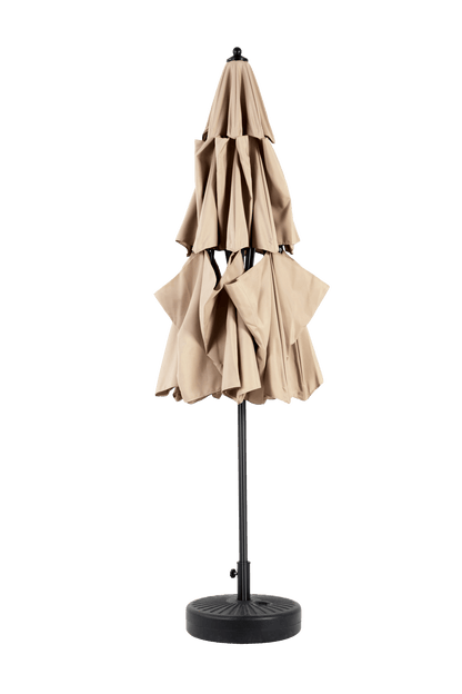 Aluminium 10ft 3 Tier Auto - tilt Umbrella ,Outdoor Patio Umbrella - Market Table Pool Deck Umbrella (Base Not Included) - ( khaki ) - 1st Choice Furniture Direct