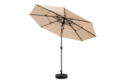 Aluminium 10ft 3 Tier Auto - tilt Umbrella ,Outdoor Patio Umbrella - Market Table Pool Deck Umbrella (Base Not Included) - ( khaki ) - 1st Choice Furniture Direct