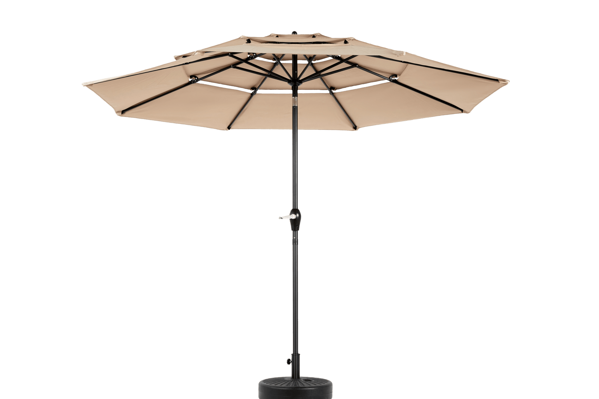 Aluminium 10ft 3 Tier Auto - tilt Umbrella ,Outdoor Patio Umbrella - Market Table Pool Deck Umbrella (Base Not Included) - ( khaki ) - 1st Choice Furniture Direct