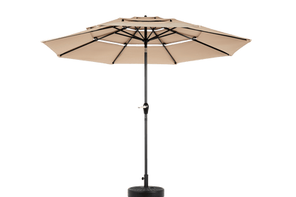 Aluminium 10ft 3 Tier Auto - tilt Umbrella ,Outdoor Patio Umbrella - Market Table Pool Deck Umbrella (Base Not Included) - ( khaki ) - 1st Choice Furniture Direct