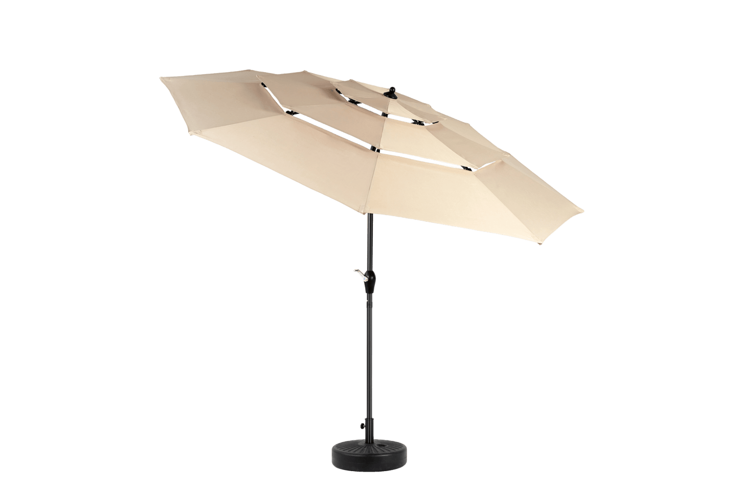 Aluminium 10ft 3 Tier Auto - tilt Umbrella ,Outdoor Patio Umbrella - Market Table Pool Deck Umbrella (Base Not Included) - ( khaki ) - 1st Choice Furniture Direct