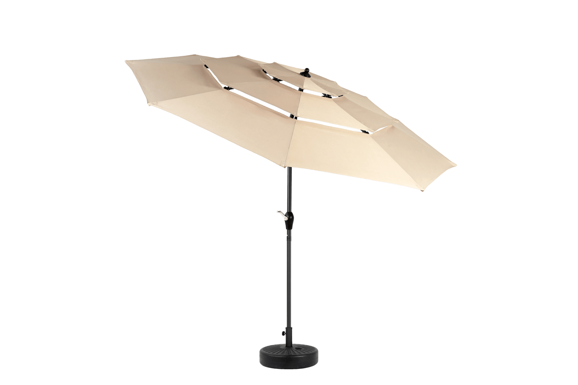 Aluminium 10ft 3 Tier Auto - tilt Umbrella ,Outdoor Patio Umbrella - Market Table Pool Deck Umbrella (Base Not Included) - ( khaki ) - 1st Choice Furniture Direct
