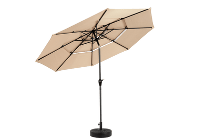 Aluminium 10ft 3 Tier Auto - tilt Umbrella ,Outdoor Patio Umbrella - Market Table Pool Deck Umbrella (Base Not Included) - ( khaki ) - 1st Choice Furniture Direct