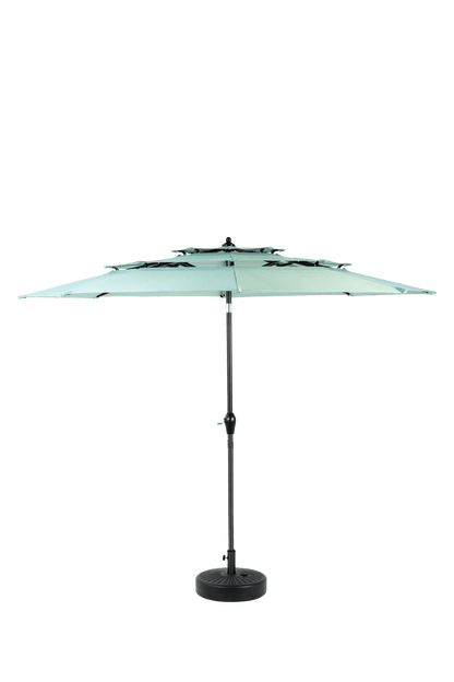 Aluminium 10ft 3 Tier Auto - tilt Umbrella ,Outdoor Patio Umbrella - Market Table Pool Deck Umbrella (Base Not Included) - ( Light green ) - 1st Choice Furniture Direct