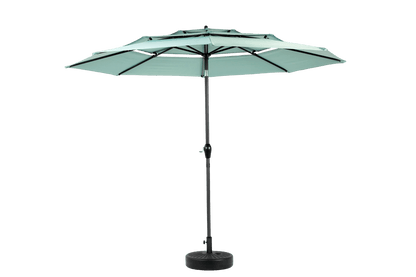 Aluminium 10ft 3 Tier Auto - tilt Umbrella ,Outdoor Patio Umbrella - Market Table Pool Deck Umbrella (Base Not Included) - ( Light green ) - 1st Choice Furniture Direct