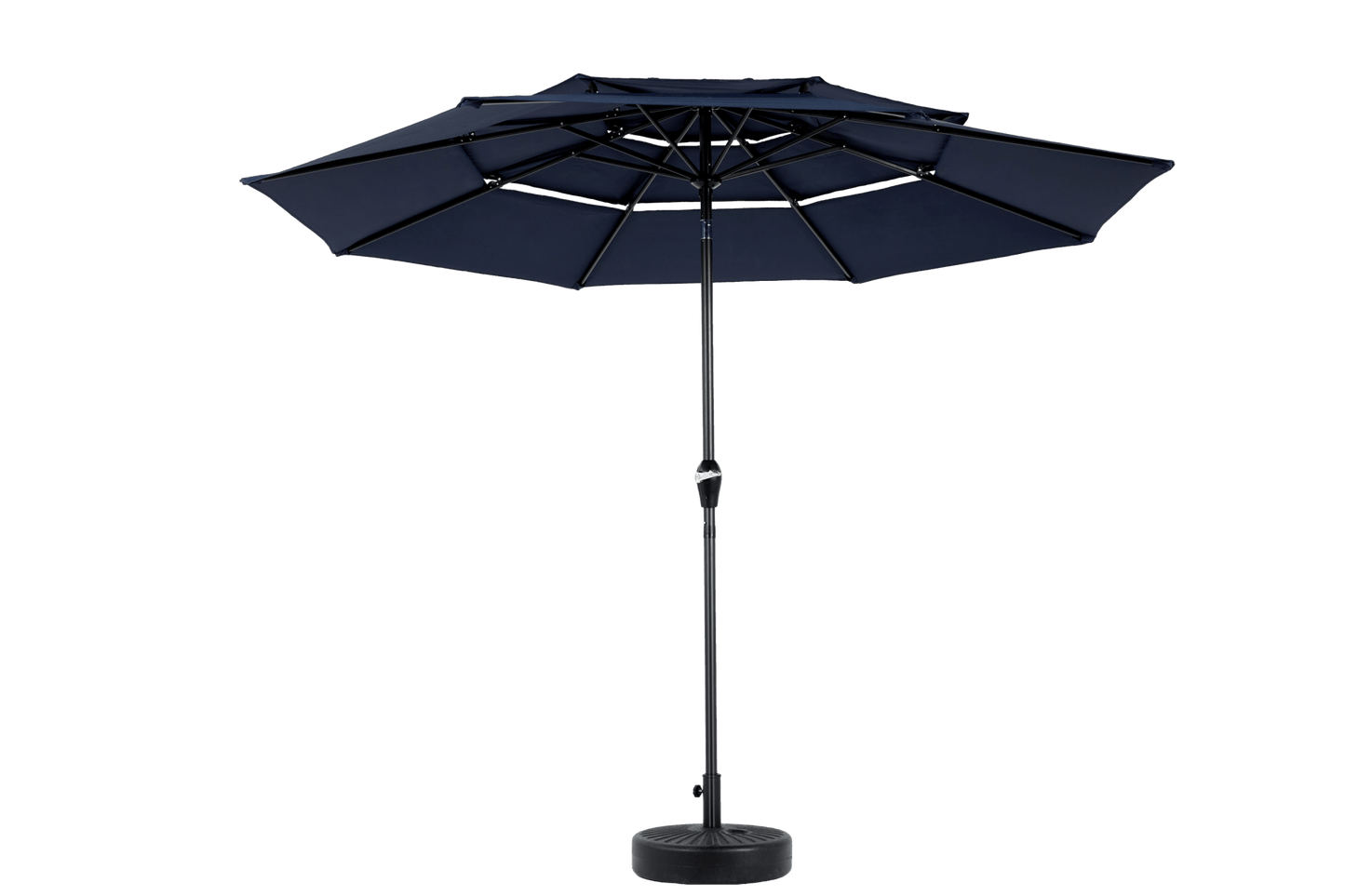 Aluminium 10ft 3 Tier Auto - tilt Umbrella ,Outdoor Patio Umbrella - Market Table Pool Deck Umbrella (Base Not Included) - (Navy blue ) - 1st Choice Furniture Direct