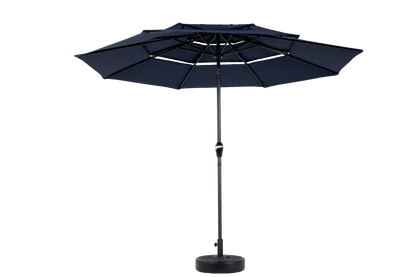 Aluminium 10ft 3 Tier Auto - tilt Umbrella ,Outdoor Patio Umbrella - Market Table Pool Deck Umbrella (Base Not Included) - (Navy blue ) - 1st Choice Furniture Direct