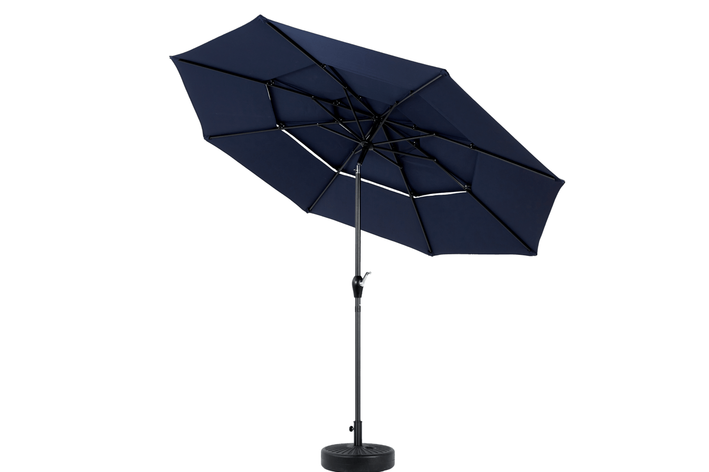 Aluminium 10ft 3 Tier Auto - tilt Umbrella ,Outdoor Patio Umbrella - Market Table Pool Deck Umbrella (Base Not Included) - (Navy blue ) - 1st Choice Furniture Direct