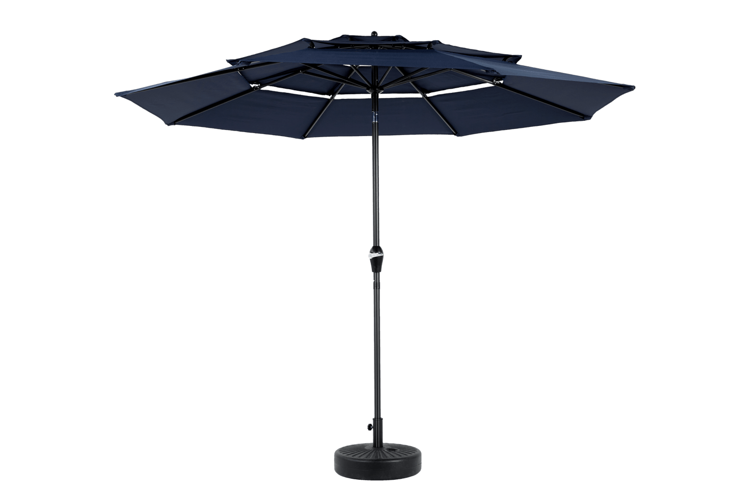 Aluminium 10ft 3 Tier Auto - tilt Umbrella ,Outdoor Patio Umbrella - Market Table Pool Deck Umbrella (Base Not Included) - (Navy blue ) - 1st Choice Furniture Direct
