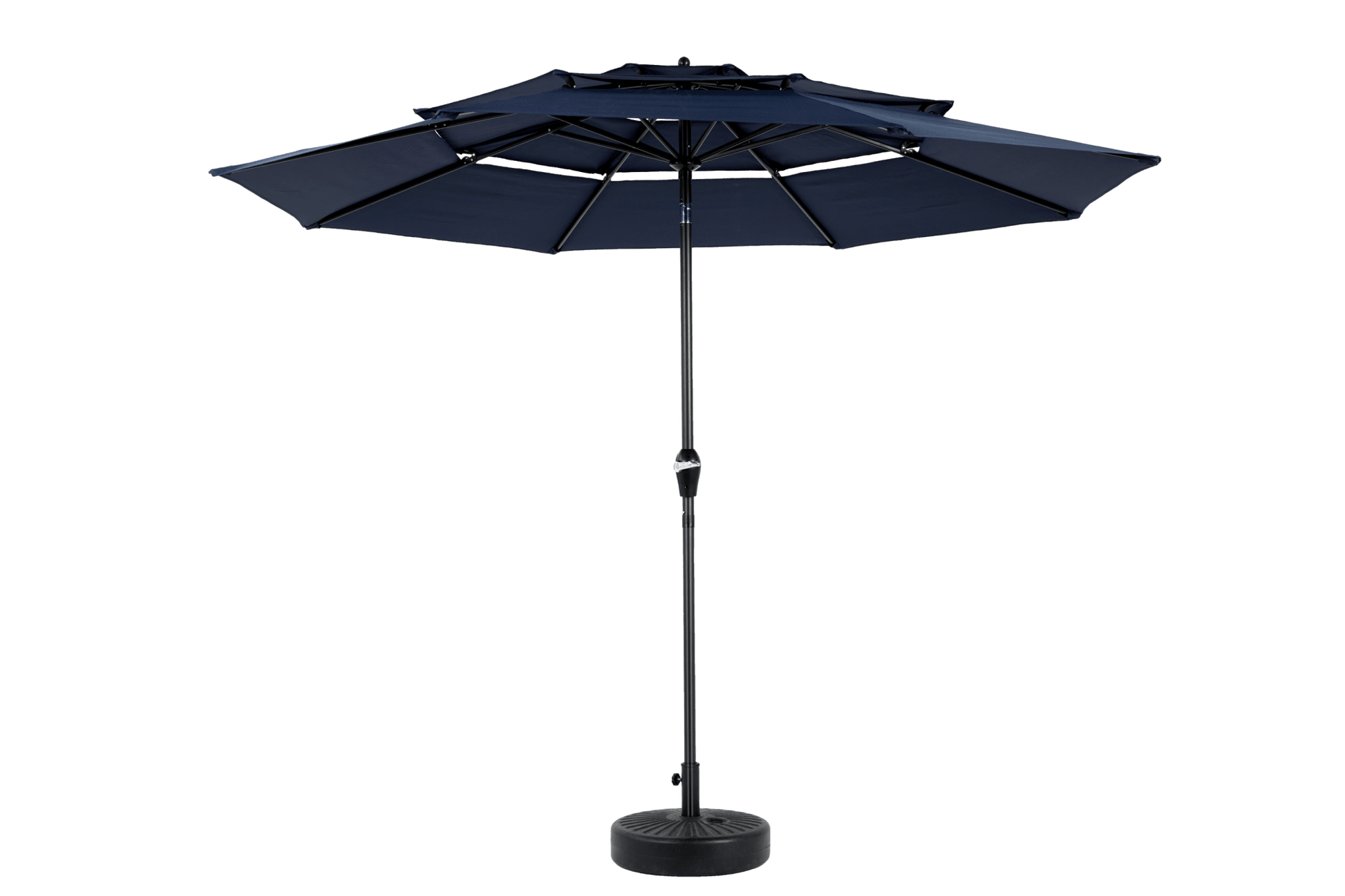 Aluminium 10ft 3 Tier Auto - tilt Umbrella ,Outdoor Patio Umbrella - Market Table Pool Deck Umbrella (Base Not Included) - (Navy blue ) - 1st Choice Furniture Direct