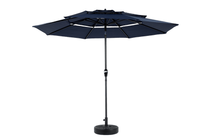 Aluminium 10ft 3 Tier Auto - tilt Umbrella ,Outdoor Patio Umbrella - Market Table Pool Deck Umbrella (Base Not Included) - (Navy blue ) - 1st Choice Furniture Direct