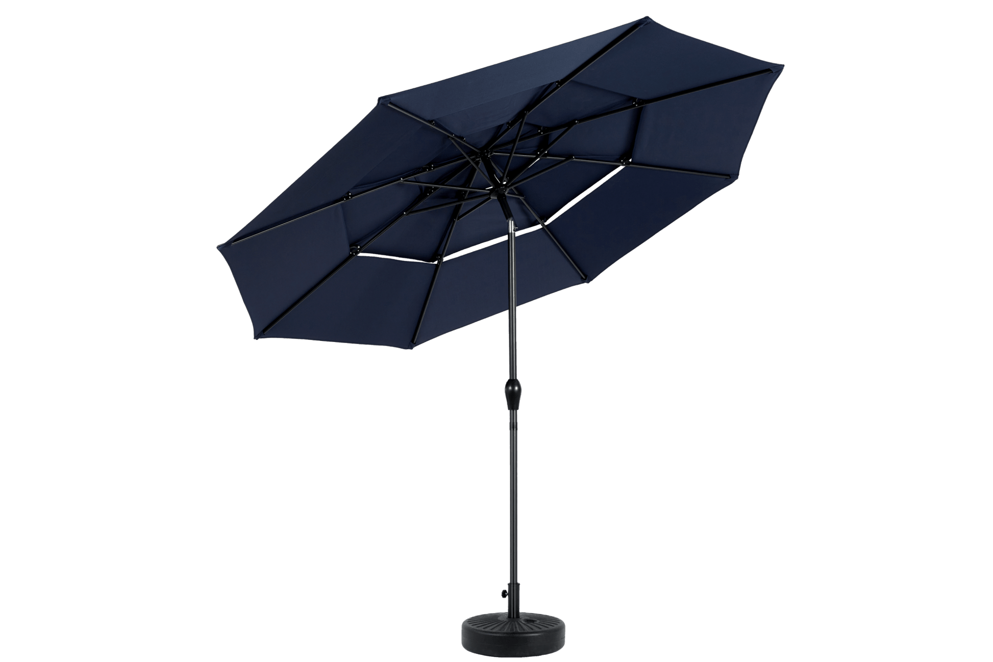 Aluminium 10ft 3 Tier Auto - tilt Umbrella ,Outdoor Patio Umbrella - Market Table Pool Deck Umbrella (Base Not Included) - (Navy blue ) - 1st Choice Furniture Direct