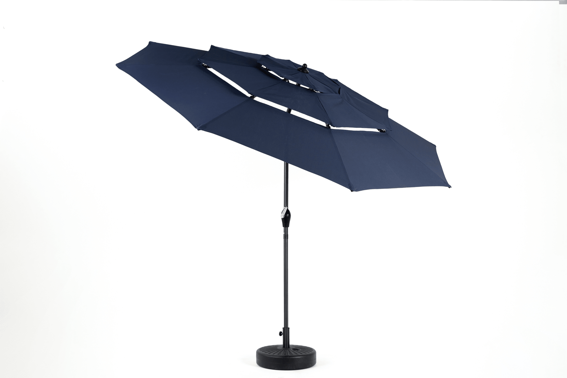 Aluminium 10ft 3 Tier Auto - tilt Umbrella ,Outdoor Patio Umbrella - Market Table Pool Deck Umbrella (Base Not Included) - (Navy blue ) - 1st Choice Furniture Direct