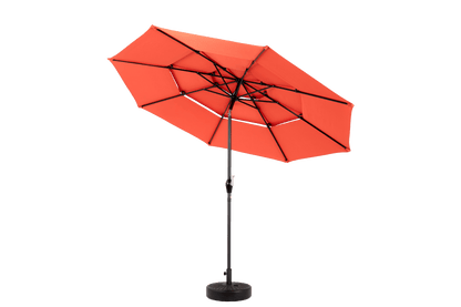 Aluminium 10ft 3 Tier Auto - tilt Umbrella ,Outdoor Patio Umbrella - Market Table Pool Deck Umbrella (Base Not Included) - (orange ) - 1st Choice Furniture Direct