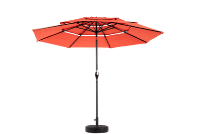 Aluminium 10ft 3 Tier Auto - tilt Umbrella ,Outdoor Patio Umbrella - Market Table Pool Deck Umbrella (Base Not Included) - (orange ) - 1st Choice Furniture Direct