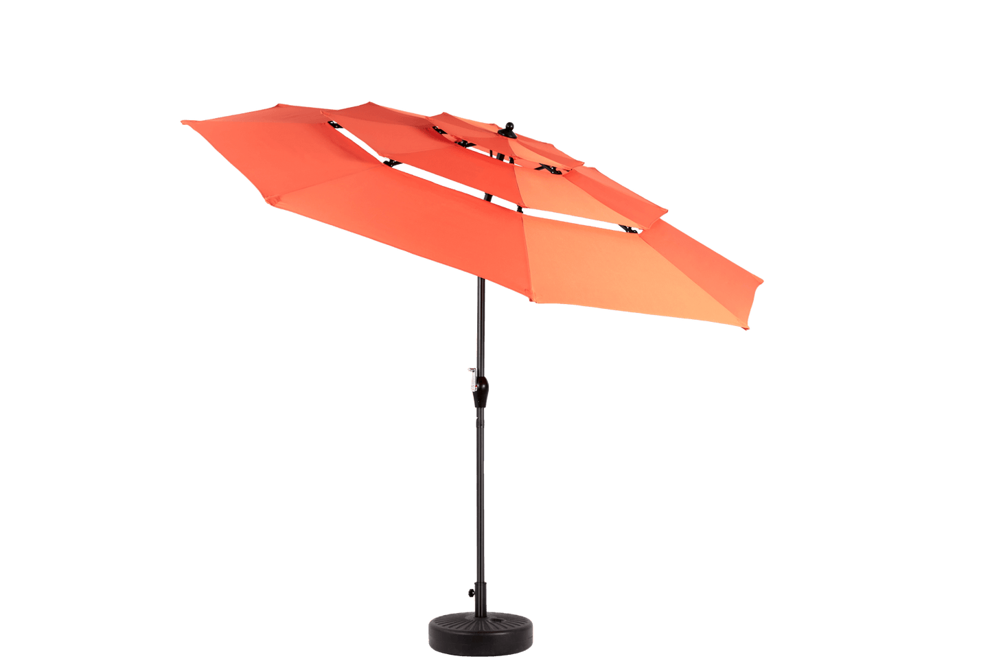 Aluminium 10ft 3 Tier Auto - tilt Umbrella ,Outdoor Patio Umbrella - Market Table Pool Deck Umbrella (Base Not Included) - (orange ) - 1st Choice Furniture Direct