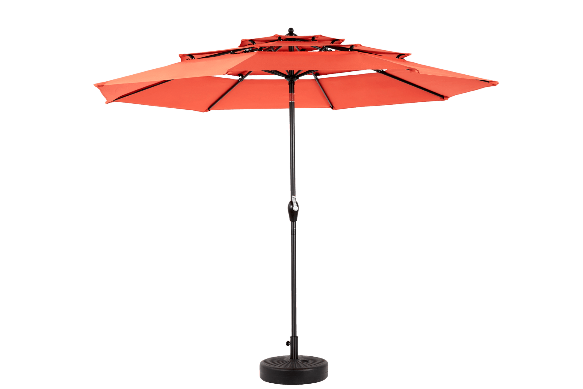 Aluminium 10ft 3 Tier Auto - tilt Umbrella ,Outdoor Patio Umbrella - Market Table Pool Deck Umbrella (Base Not Included) - (orange ) - 1st Choice Furniture Direct