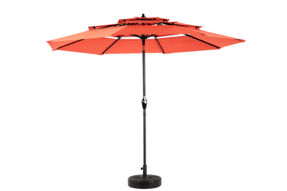 Aluminium 10ft 3 Tier Auto - tilt Umbrella ,Outdoor Patio Umbrella - Market Table Pool Deck Umbrella (Base Not Included) - (orange ) - 1st Choice Furniture Direct