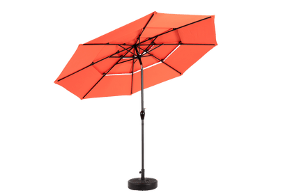 Aluminium 10ft 3 Tier Auto - tilt Umbrella ,Outdoor Patio Umbrella - Market Table Pool Deck Umbrella (Base Not Included) - (orange ) - 1st Choice Furniture Direct