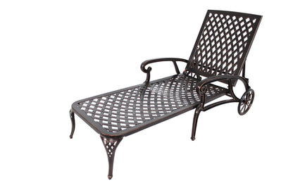 Aluminium Cast lounge chair 1pcs brown - 1st Choice Furniture Direct