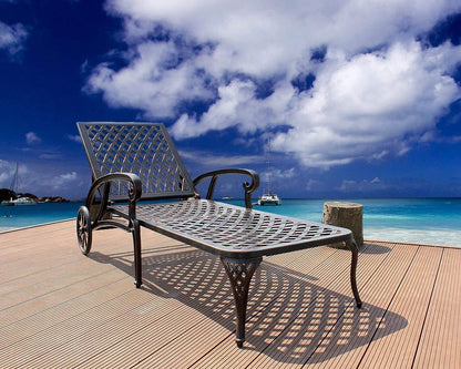 Aluminium Cast lounge chair 1pcs brown - 1st Choice Furniture Direct