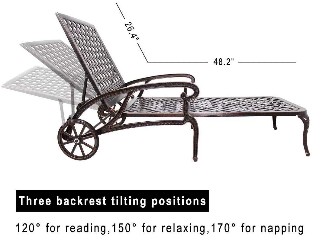 Aluminium Cast lounge chair 1pcs brown - 1st Choice Furniture Direct