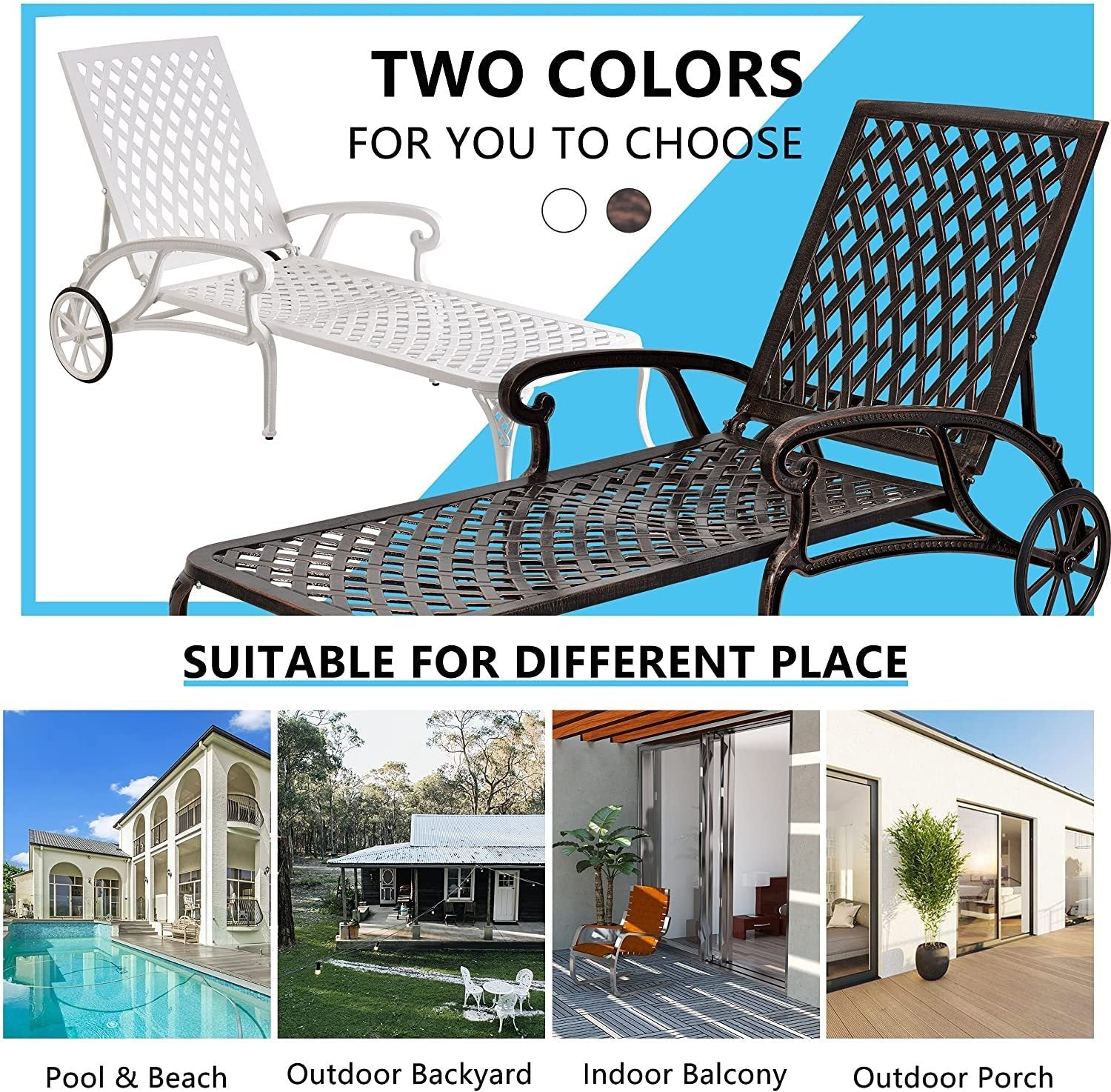 Aluminium Cast lounge chair 1pcs brown - 1st Choice Furniture Direct