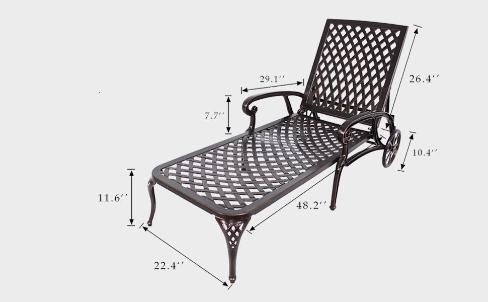 Aluminium Cast lounge chair 1pcs brown - 1st Choice Furniture Direct
