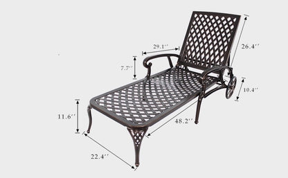Aluminium Cast lounge chair 1pcs brown - 1st Choice Furniture Direct