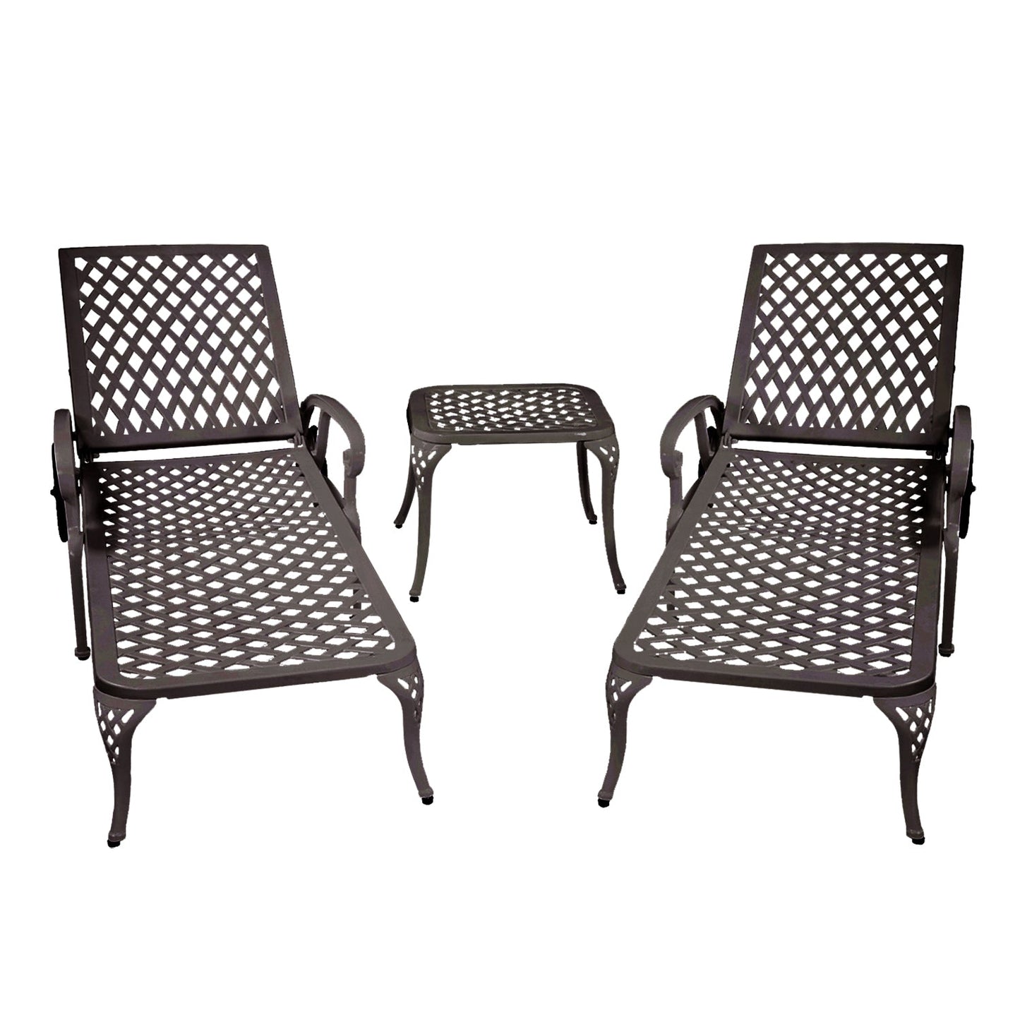 Aluminium Cast lounge chair 1pcs brown - 1st Choice Furniture Direct